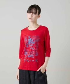 HIROKO KOSHINO / ヒロココシノ カットソー | ウィンドウプリントカットソー/日本製/洗える