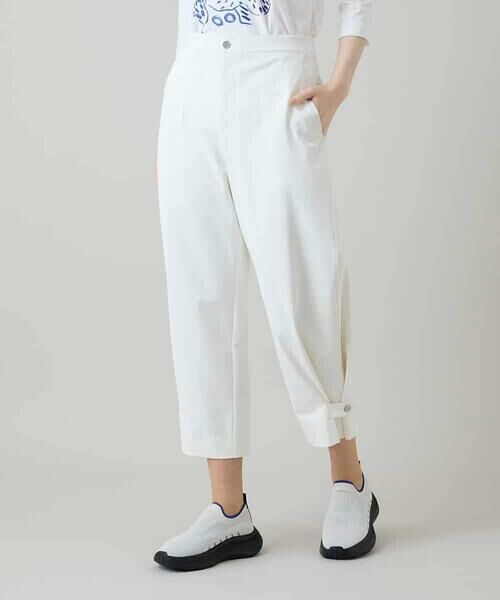 HIROKO KOSHINO / ヒロココシノ ショート・ハーフ・半端丈パンツ | キューダスアンクルパンツ/洗える（ホワイト）