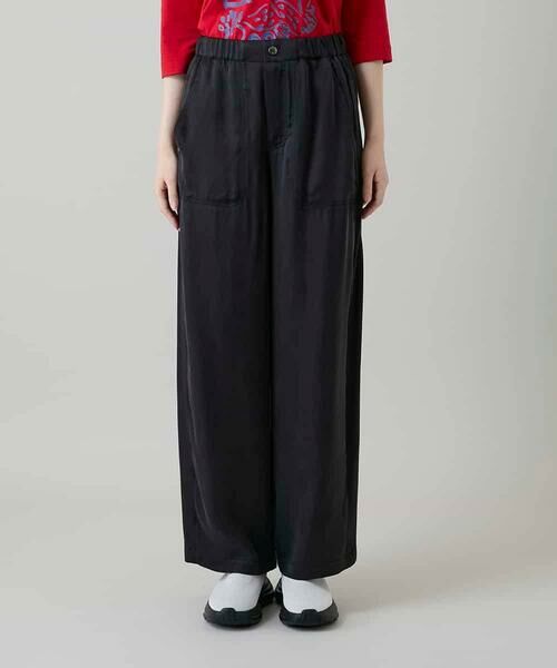 HIROKO KOSHINO / ヒロココシノ その他パンツ | サテンワイドパンツ | 詳細1