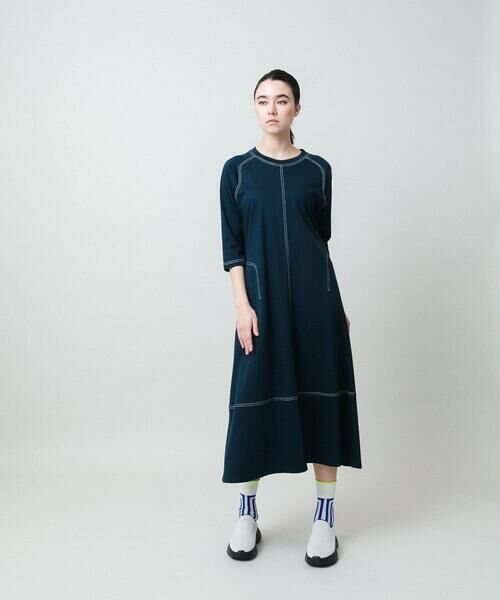 HIROKO KOSHINO / ヒロココシノ ロング・マキシ丈ワンピース | コットンジャージーラグランワンピース/洗える | 詳細10