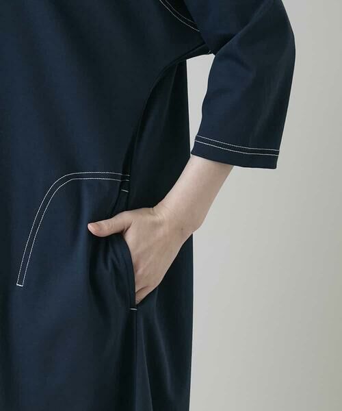 HIROKO KOSHINO / ヒロココシノ ロング・マキシ丈ワンピース | コットンジャージーラグランワンピース/洗える | 詳細7