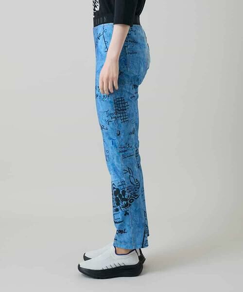 HIROKO KOSHINO / ヒロココシノ チノ・ワークパンツ | デニム風アートプリントレギンスパンツ/日本製/洗える | 詳細2