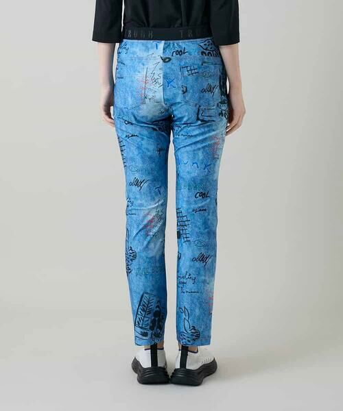 HIROKO KOSHINO / ヒロココシノ チノ・ワークパンツ | デニム風アートプリントレギンスパンツ/日本製/洗える | 詳細3