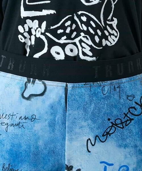 HIROKO KOSHINO / ヒロココシノ チノ・ワークパンツ | デニム風アートプリントレギンスパンツ/日本製/洗える | 詳細4