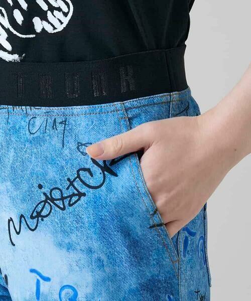 HIROKO KOSHINO / ヒロココシノ チノ・ワークパンツ | デニム風アートプリントレギンスパンツ/日本製/洗える | 詳細6