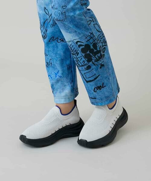 HIROKO KOSHINO / ヒロココシノ チノ・ワークパンツ | デニム風アートプリントレギンスパンツ/日本製/洗える | 詳細8