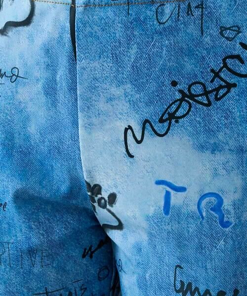 HIROKO KOSHINO / ヒロココシノ チノ・ワークパンツ | デニム風アートプリントレギンスパンツ/日本製/洗える | 詳細9