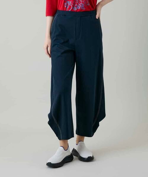 HIROKO KOSHINO / ヒロココシノ その他パンツ | コットンジャージーボリュームパンツ/洗える（ネイビー）