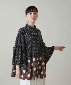 HIROKO KOSHINO / ヒロココシノ シャツ・ブラウス | マルチドットパターンデザインブラウス/日本製/洗える