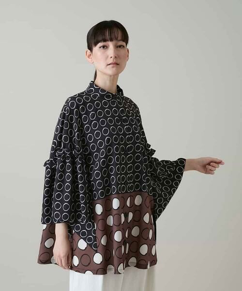 HIROKO KOSHINO / ヒロココシノ シャツ・ブラウス | マルチドットパターンデザインブラウス/日本製/洗える（マルチ）
