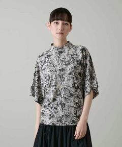 HIROKO KOSHINO / ヒロココシノ カットソー | アートプリントモックネックカットソー/日本製/洗える
