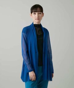 HIROKO KOSHINO / ヒロココシノ カーディガン・ボレロ | シアーチュールロングカーディガン/日本製/洗える