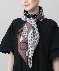 HIROKO KOSHINO / ヒロココシノ マフラー・ショール・スヌード・ストール | ドットブロックプリントスカーフ