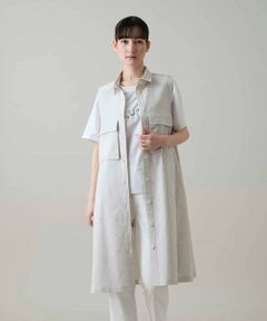 HIROKO KOSHINO / ヒロココシノ ロング・マキシ丈ワンピース | サッカーストライプロングシャツベスト/洗える