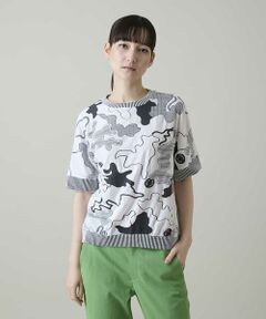 HIROKO KOSHINO / ヒロココシノ カットソー | ニュアンスモチーフデザインプルオーバー/日本製