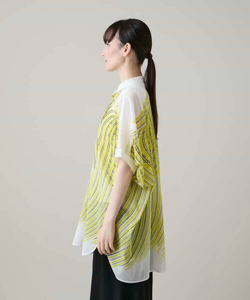 HIROKO KOSHINO / ヒロココシノ シャツ・ブラウス | ウェーブストライプコットンブラウス /日本製/洗える | 詳細3