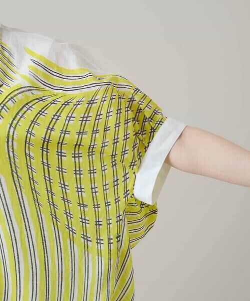 HIROKO KOSHINO / ヒロココシノ シャツ・ブラウス | ウェーブストライプコットンブラウス /日本製/洗える | 詳細7