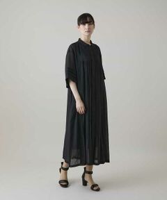 HIROKO KOSHINO / ヒロココシノ ロング・マキシ丈ワンピース | 立体プリーツシアーワンピース /洗える