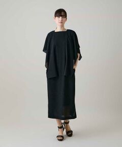HIROKO KOSHINO / ヒロココシノ ロング・マキシ丈ワンピース | ドレープスリーブ楊柳ワンピース /洗える