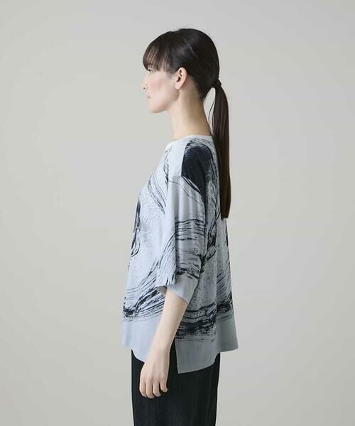HIROKO KOSHINO / ヒロココシノ カットソー | 墨絵プリントデザインTシャツ /日本製/洗える | 詳細2