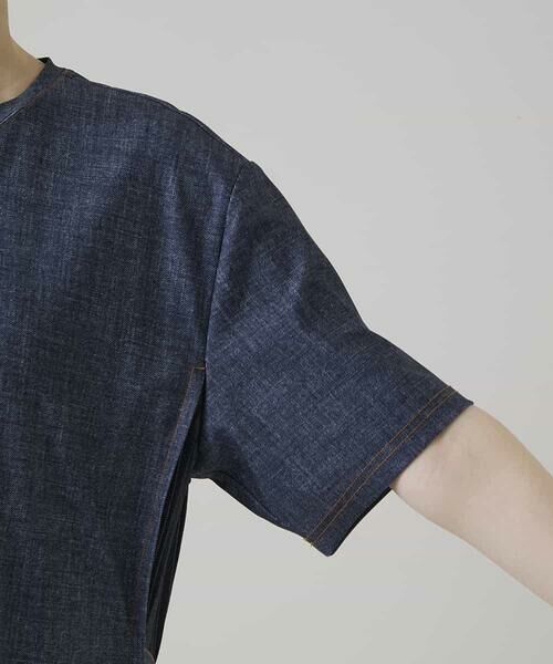 HIROKO KOSHINO / ヒロココシノ ロング・マキシ丈ワンピース | 異素材ジョイントサイドプリーツデニムワンピース/洗える | 詳細6