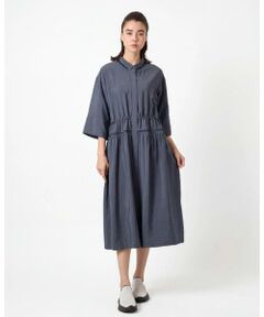 HIROKO KOSHINO / ヒロココシノ ロング・マキシ丈ワンピース | メッシュアクセントドロストワンピース/洗える
