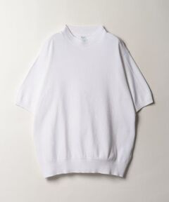 鹿の子編みモックネックTシャツ