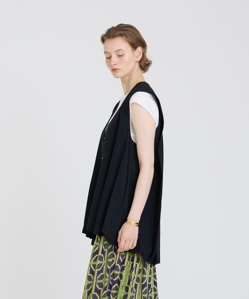 HOUSE OF LOTUS / ハウス オブ ロータス ベスト | コットンリネンブレンドバルーンジレ | 詳細1