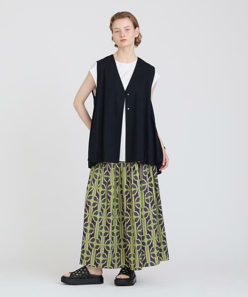 HOUSE OF LOTUS / ハウス オブ ロータス ベスト | コットンリネンブレンドバルーンジレ | 詳細3