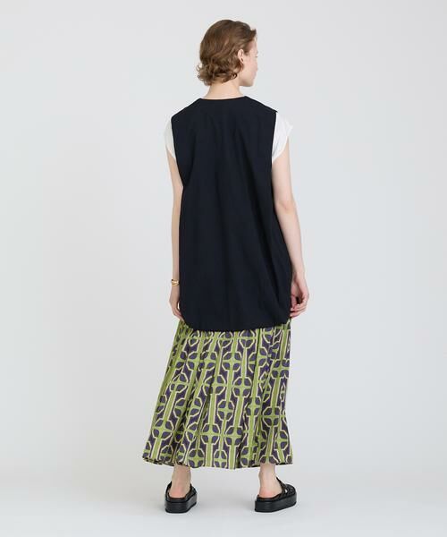 HOUSE OF LOTUS / ハウス オブ ロータス ベスト | コットンリネンブレンドバルーンジレ | 詳細5