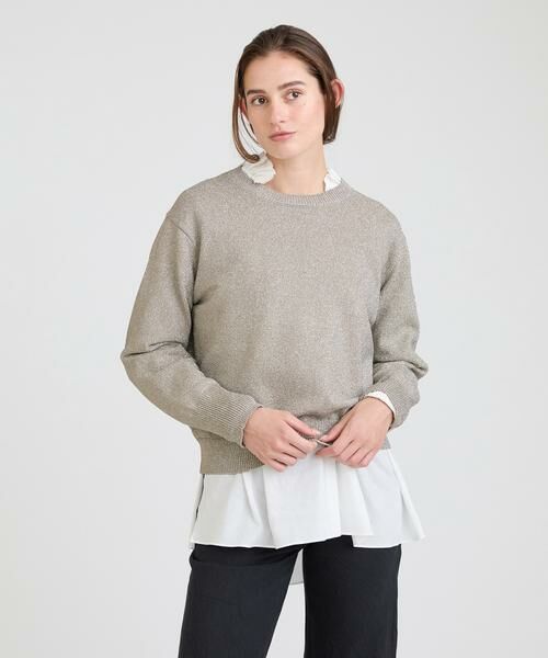 美品✨23AW ハウスオブロータス コットンビスコースブレンドギャザーブラウス 美品✨23AW ハウスオブロータス コットンビスコースブレンド