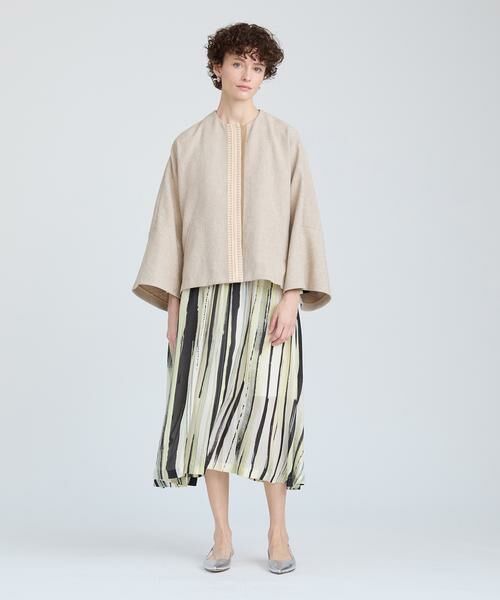 HOUSE OF LOTUS / ハウス オブ ロータス ノーカラージャケット | コードエンブロイダリードルマンスリーブコート | 詳細1