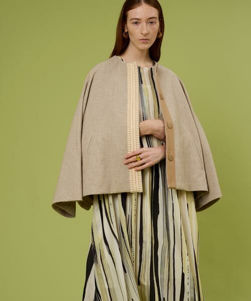 HOUSE OF LOTUS / ハウス オブ ロータス ノーカラージャケット | コードエンブロイダリードルマンスリーブコート | 詳細4