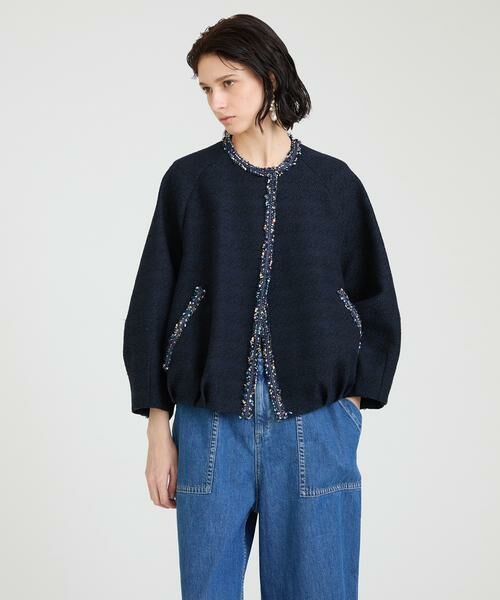 HOUSE OF LOTUS / ハウス オブ ロータス ノーカラージャケット | マルチブレードノーカラージャケット(ネイビー)