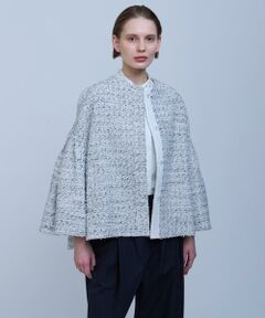 HOUSE OF LOTUS / ハウス オブ ロータス ノーカラージャケット | リボンヤーンツイードフォルムスリーブジャケット