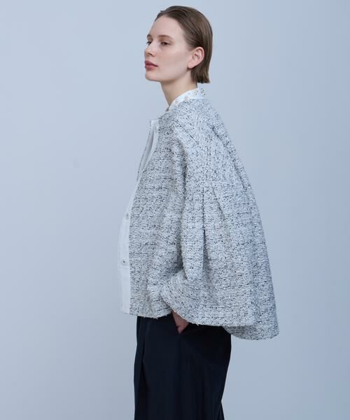 HOUSE OF LOTUS / ハウス オブ ロータス ノーカラージャケット | リボンヤーンツイードフォルムスリーブジャケット | 詳細2