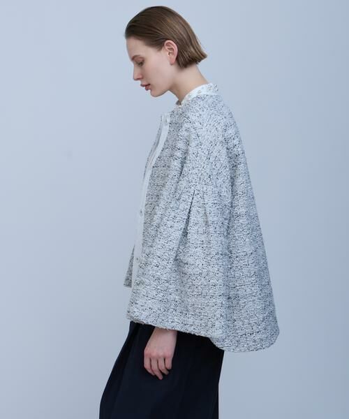 HOUSE OF LOTUS / ハウス オブ ロータス ノーカラージャケット | リボンヤーンツイードフォルムスリーブジャケット | 詳細3