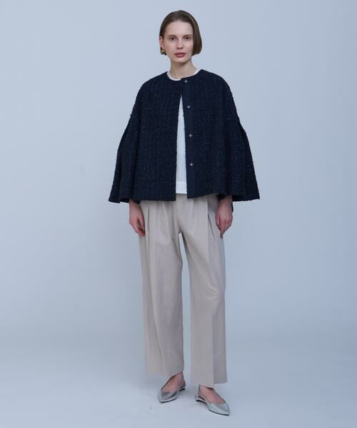 HOUSE OF LOTUS / ハウス オブ ロータス ノーカラージャケット | リボンヤーンツイードフォルムスリーブジャケット | 詳細6