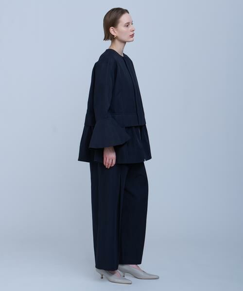 HOUSE OF LOTUS / ハウス オブ ロータス ノーカラージャケット | コットンリネンティアードジャケット | 詳細10