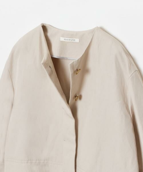 HOUSE OF LOTUS / ハウス オブ ロータス ノーカラージャケット | コットンリネンティアードジャケット | 詳細11