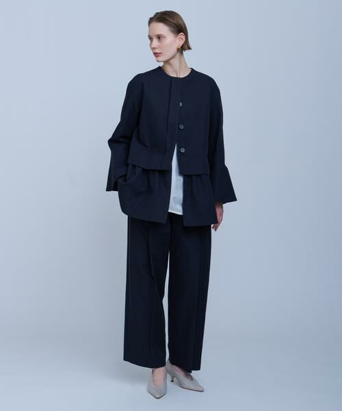 HOUSE OF LOTUS / ハウス オブ ロータス ノーカラージャケット | コットンリネンティアードジャケット | 詳細8