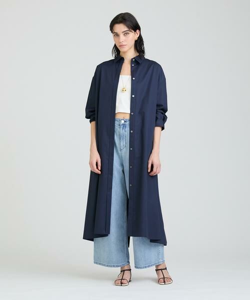 HOUSE OF LOTUS/ハウス オブ ロータス コットンサテンシャツワンピース ネイビー 2 HOUSE OF LOTUS/ハウス オブ ロータス コットンサテンシャツワンピース ネイビー 2