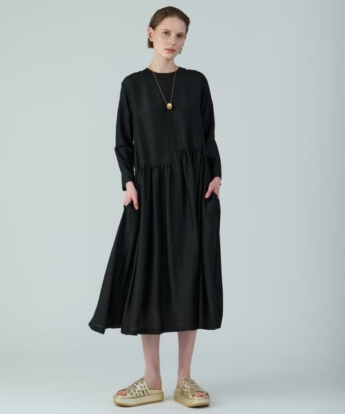HOUSE OF LOTUS/ハウス オブ ロータス シルクハブタエアシンメトリーワンピース ブラック 2 HOUSE OF LOTUS/ハウス オブ ロータス シルクハブタエアシンメトリーワンピース ブラック 2