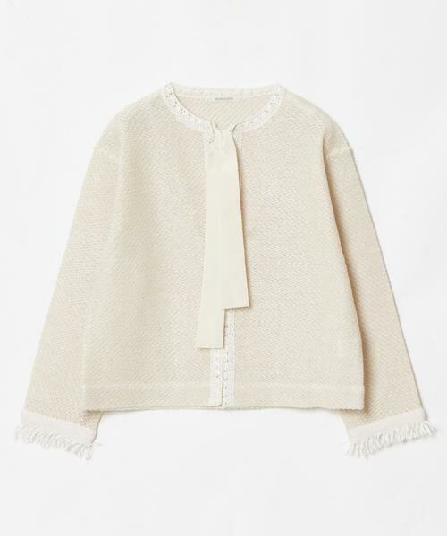 HOUSE OF LOTUS / ハウス オブ ロータス ノーカラージャケット | ツイードジャカードジャケット | 詳細1