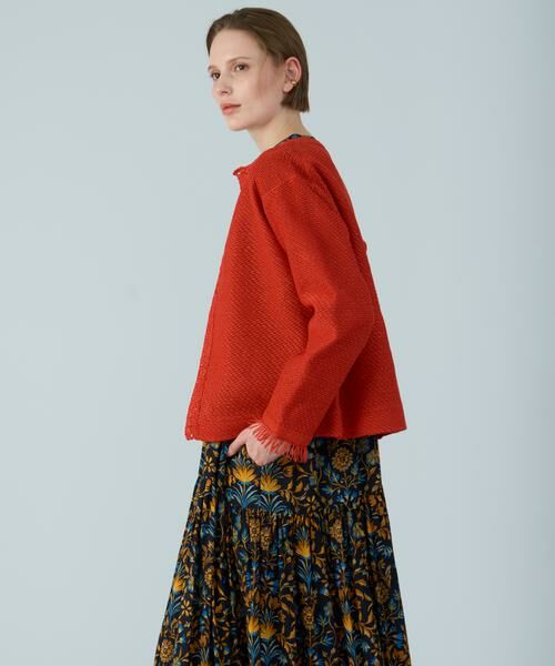 HOUSE OF LOTUS / ハウス オブ ロータス ノーカラージャケット | ツイードジャカードジャケット | 詳細10