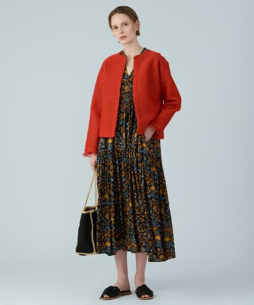 HOUSE OF LOTUS / ハウス オブ ロータス ノーカラージャケット | ツイードジャカードジャケット | 詳細12