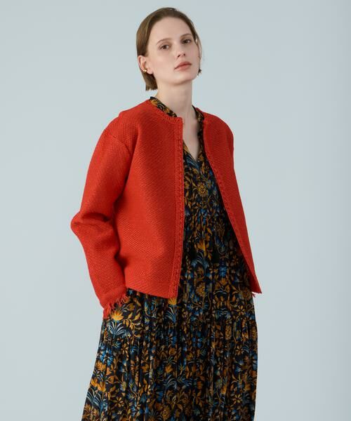 HOUSE OF LOTUS / ハウス オブ ロータス ノーカラージャケット | ツイードジャカードジャケット | 詳細9