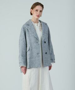 ミックスツイードケープライクコート