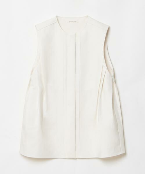 HOUSE OF LOTUS / ハウス オブ ロータス ベスト | コットンダブルクロスサイドタックジレ | 詳細1