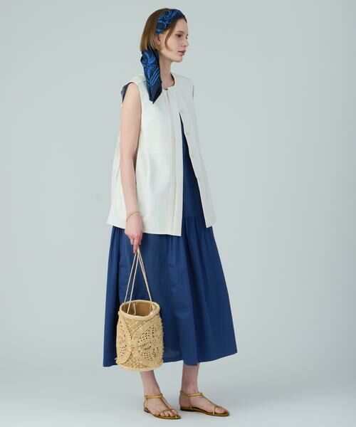 HOUSE OF LOTUS / ハウス オブ ロータス ベスト | コットンダブルクロスサイドタックジレ | 詳細3